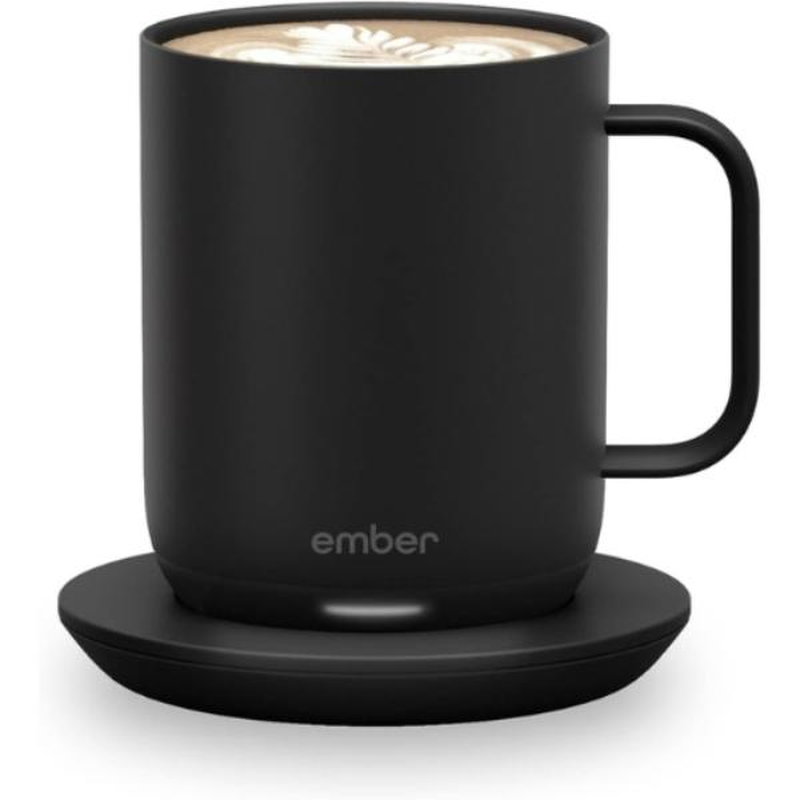 Ember Temperature Control Smart Mug 2, 10 Oz, App-Controlled Heated Mug with 80 Min Battery Life, Black Ceramic Cup for Coffee, Washable & Reusable